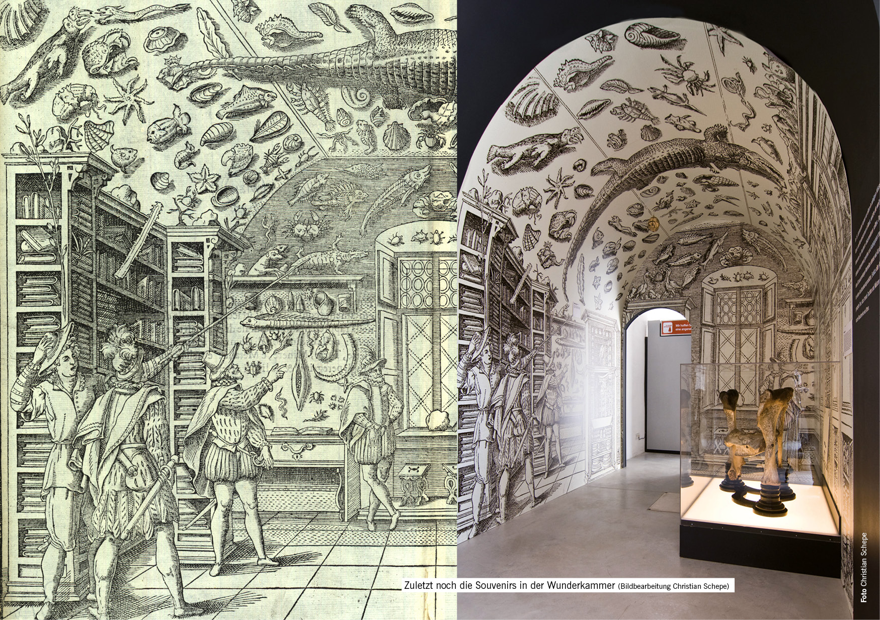 Zuletzt noch die Souvenirs in der Wunderkammer (Bildbearbeitung Christian Schepe)