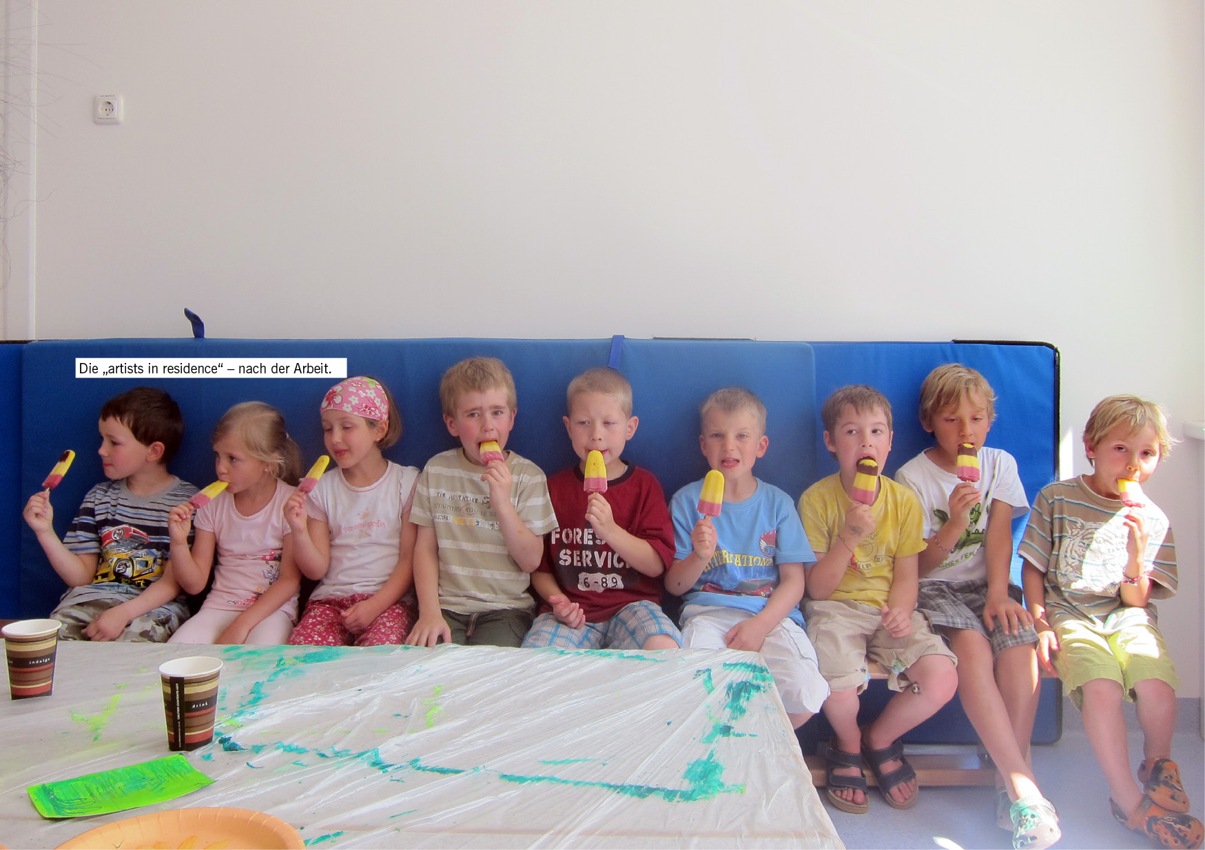 Die „artists in residence“ – nach der Arbeit.