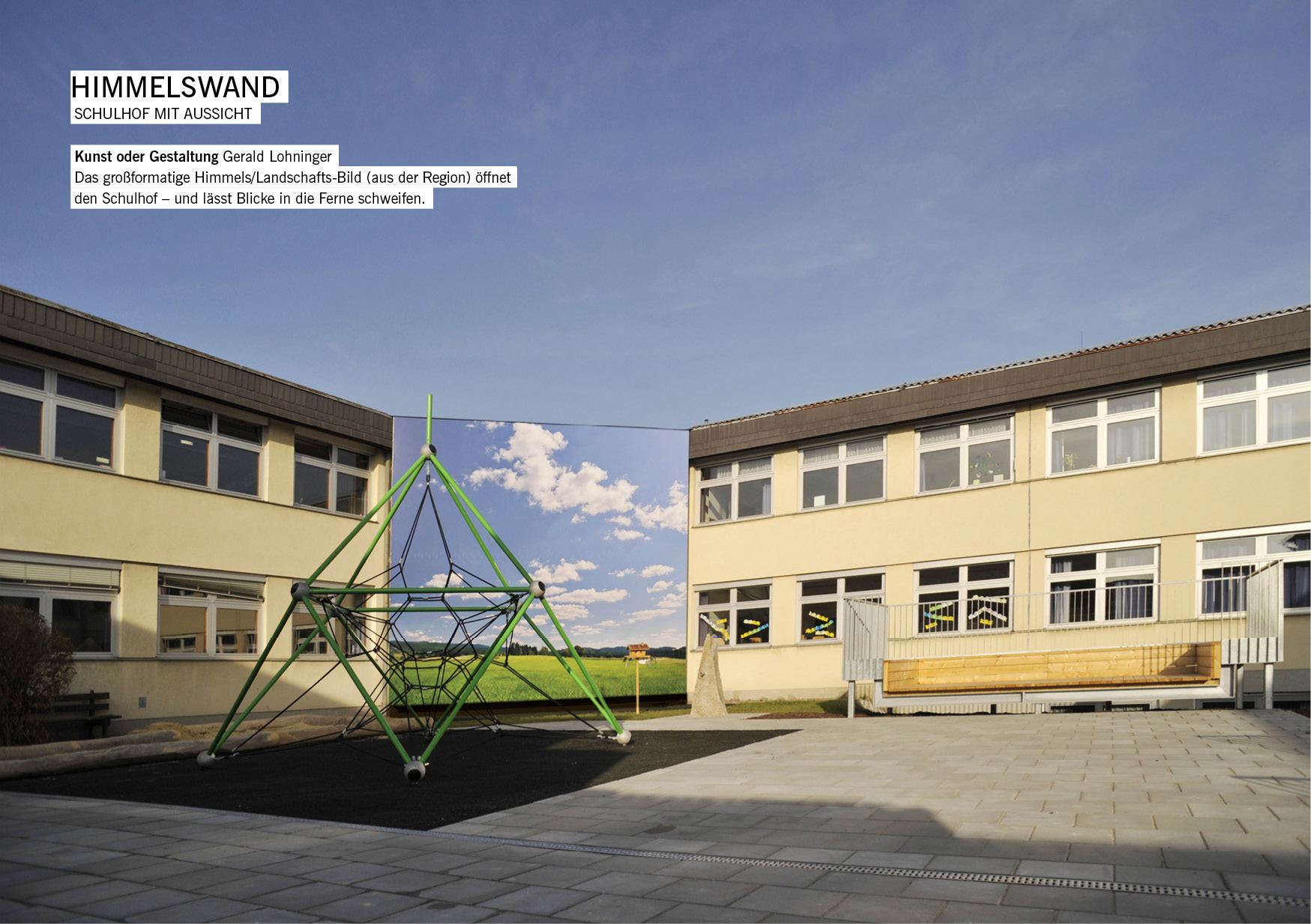 Schulhof mit Aussicht in St. Oswald / Gerald Lohninger
