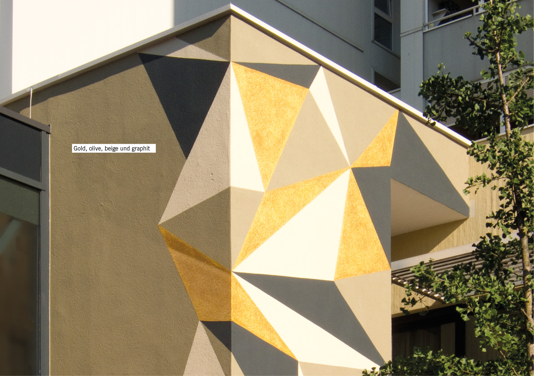 Gold, olive, beige und graphit