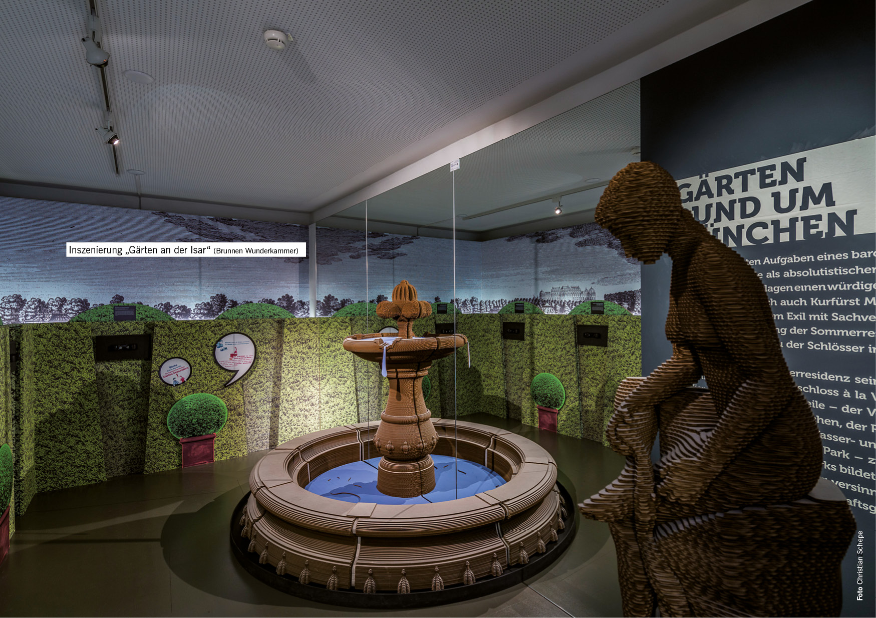 Inszenierung „Gärten an der Isar“ (Brunnen Wunderkammer)
