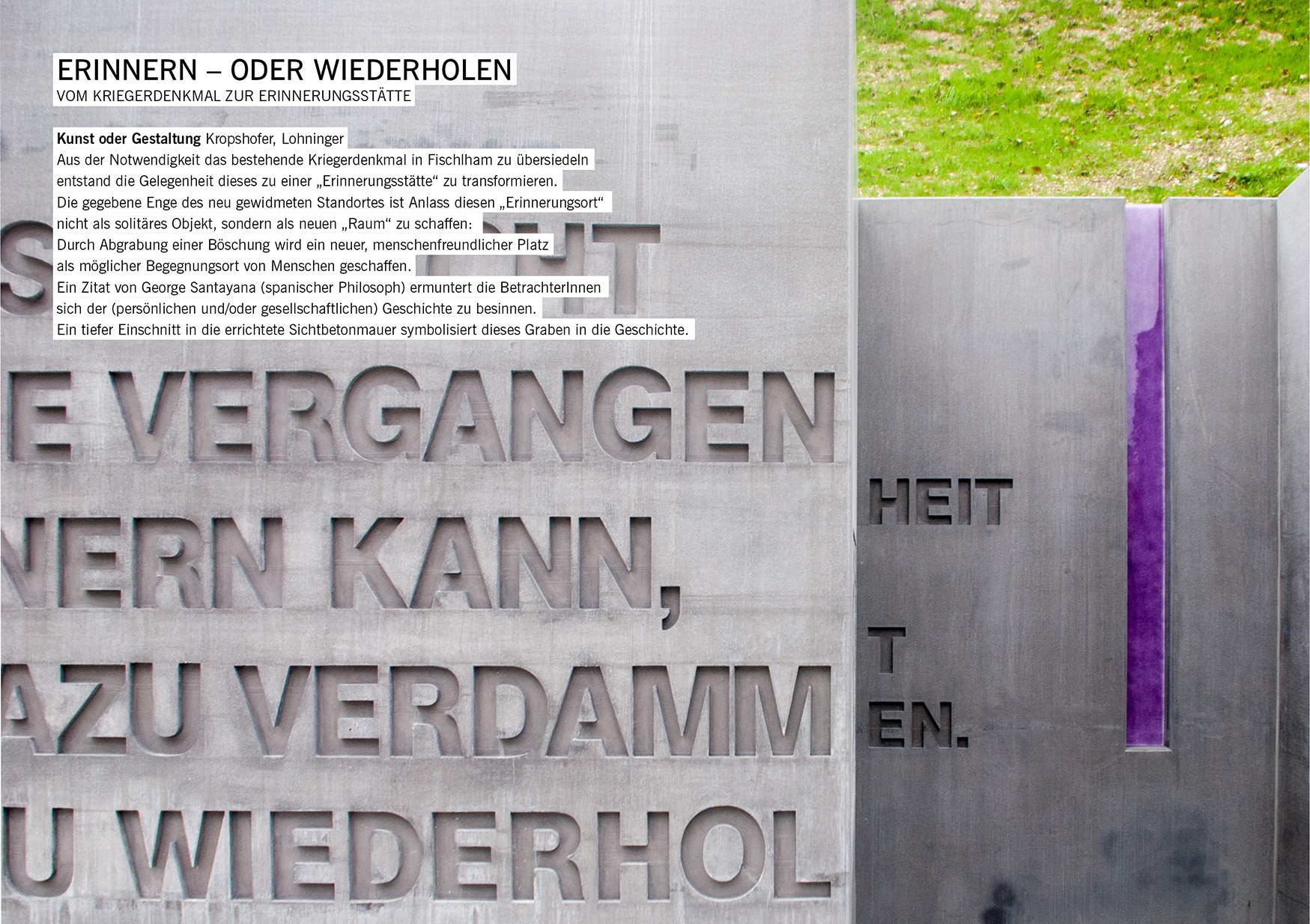 Vom Kriegerdenkmal zur Erinnerungsstätte in Fischlham / Hans Kropshofer, Gerald Lohninger