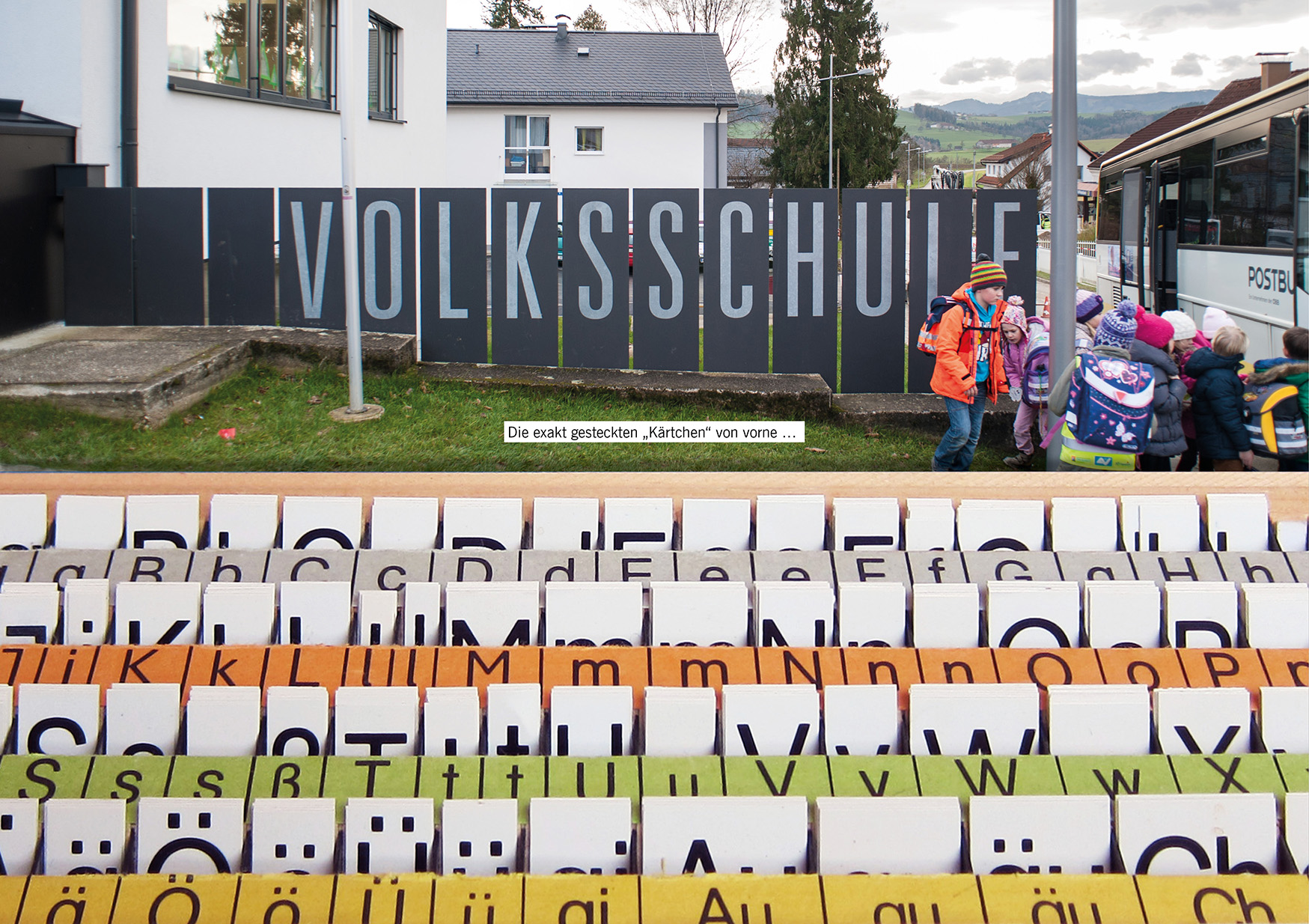 Die exakt gesteckten „Kärtchen“ von vorne …