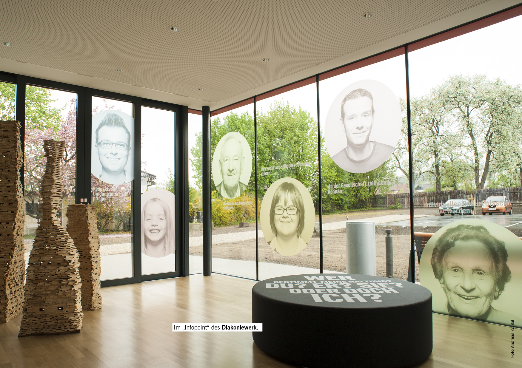 Im „Infopoint“ des Diakoniewerk. 