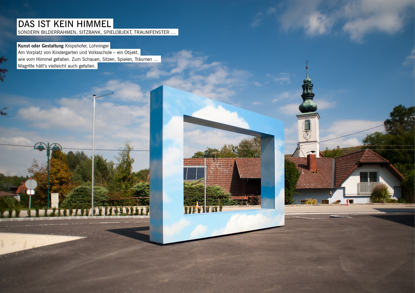 sondern Bilderrahmen, Sitzbank, Spielobjekt, Traumfenster – Volksschule und Kindergarten Fischlham / Hans Kropshofer, Gerald Lohninger