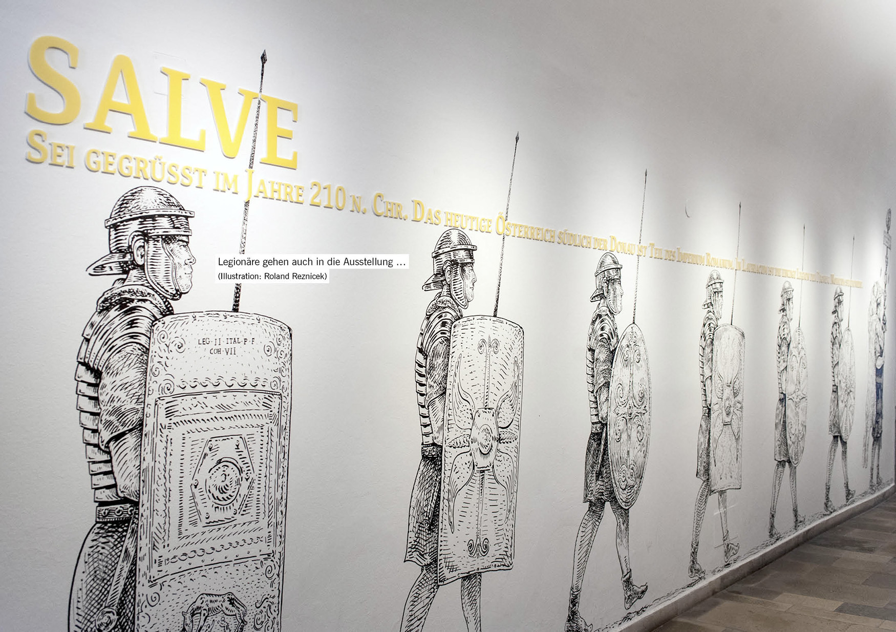 Legionäre gehen auch in die Ausstellung … (Illustration: Roland Reznicek)