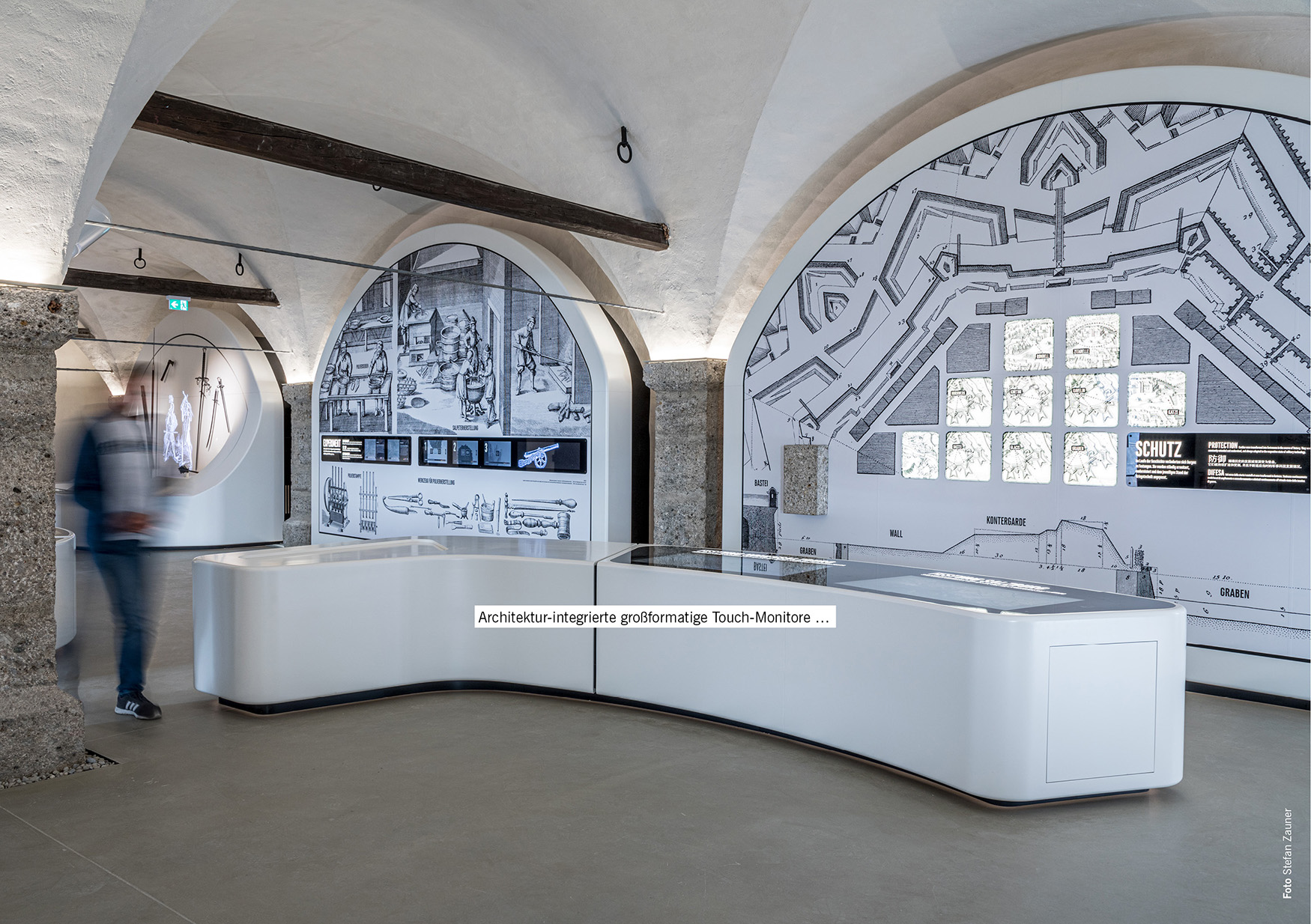 Architektur-integrierte großformatige Touch-Monitore … 
